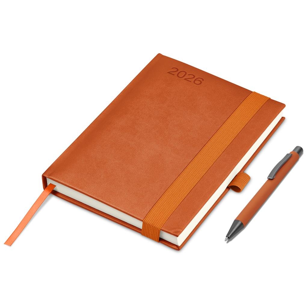 Burnt-Orange Advantage A5 2026 Diary & Omega Pen Set