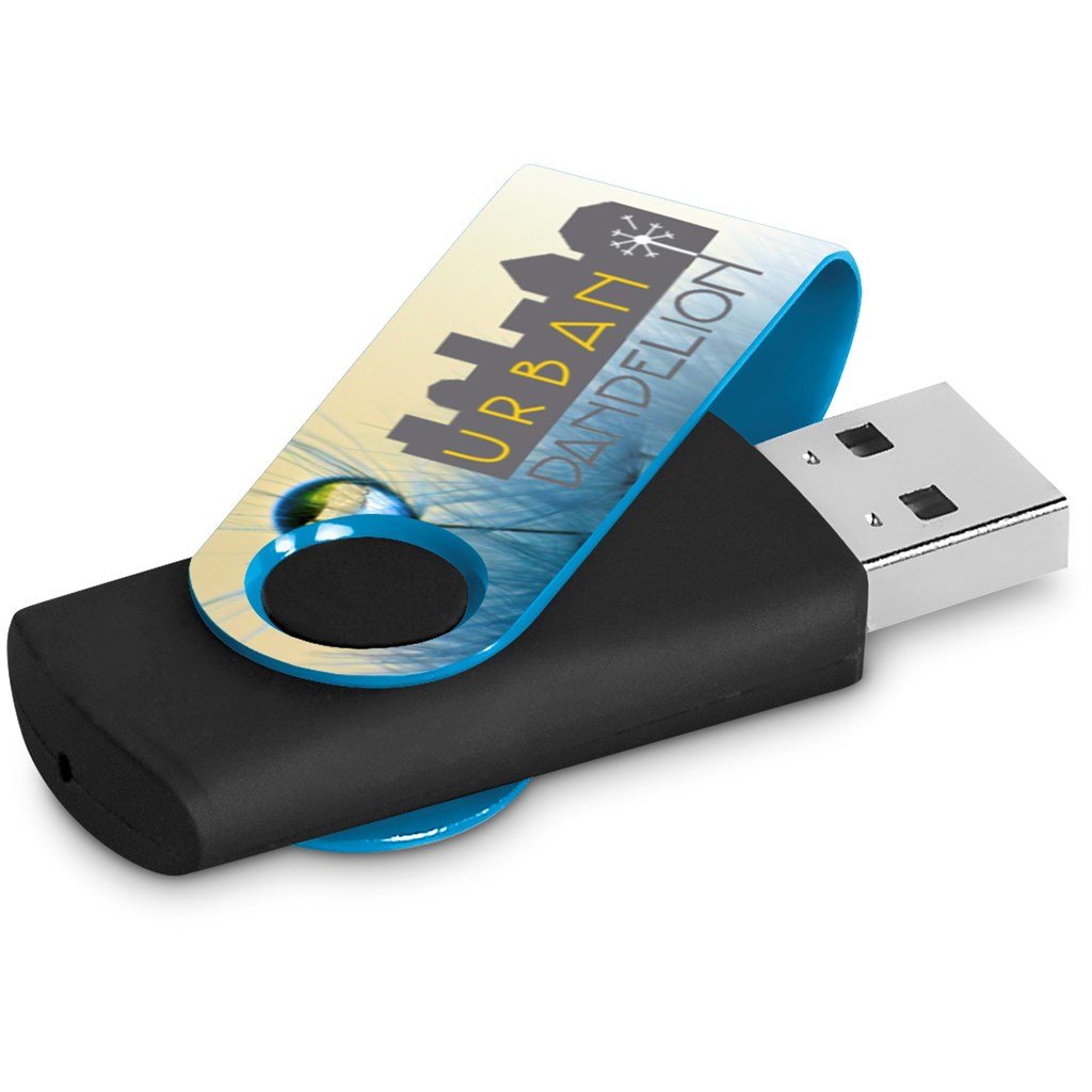 Burnt Orange Axis Gyro Black Flash Drive - 8GB