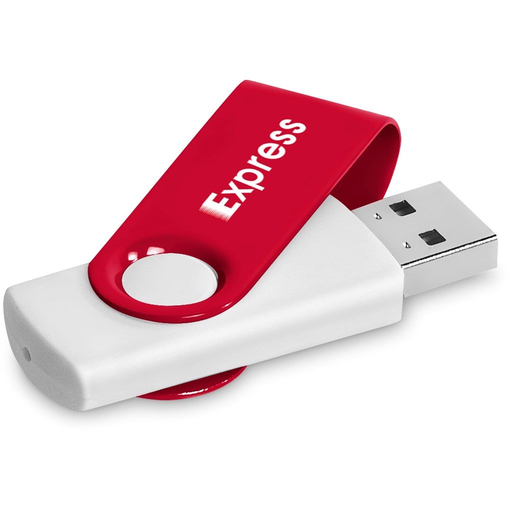 Burnt Orange Axis Gyro White Flash Drive - 16GB