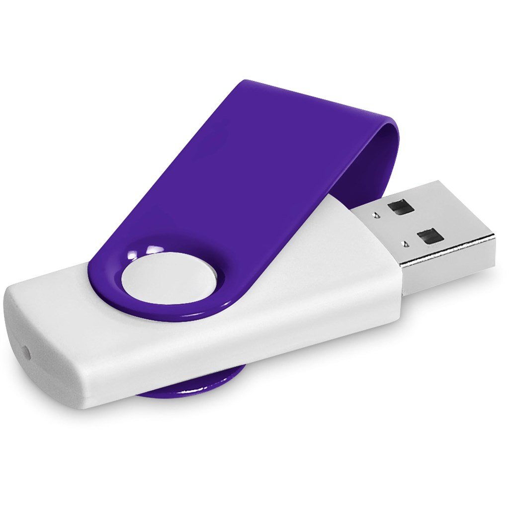 Burnt Orange Axis Gyro White Flash Drive - 8GB