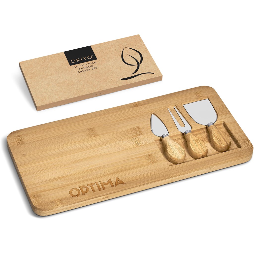 Burnt Orange Chizu Bamboo Cheese Board Set